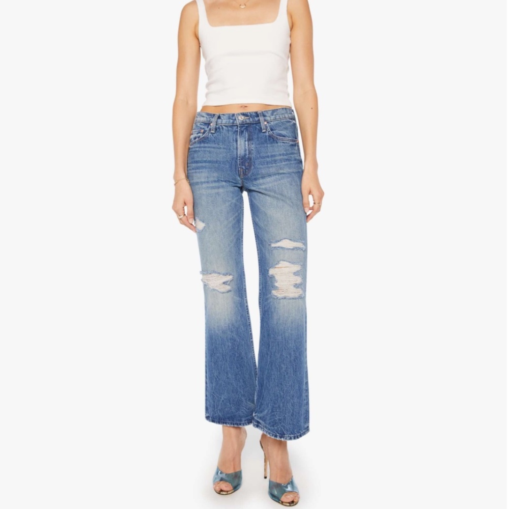 Mother Superior The Bookie Flood DILLIGAF Denim Size 28 Distressed Bootcut Mid